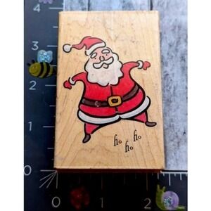 Stamps Happen Santa Ho Ho Ho 20067 Rubber Stamp Wood #G59